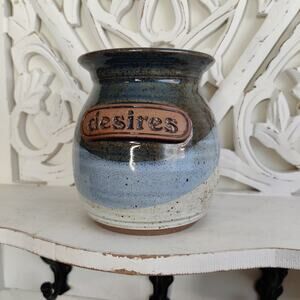 Glazed Multicolor 'Desires' Pottery Jar